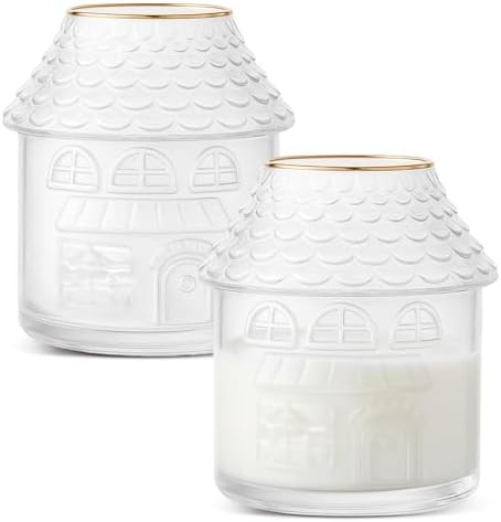 2 Pcs Christmas Gingerbread House Drinking Glasses, 18oz Christmas Gingerbread House Clear Glass ... | Amazon (US)