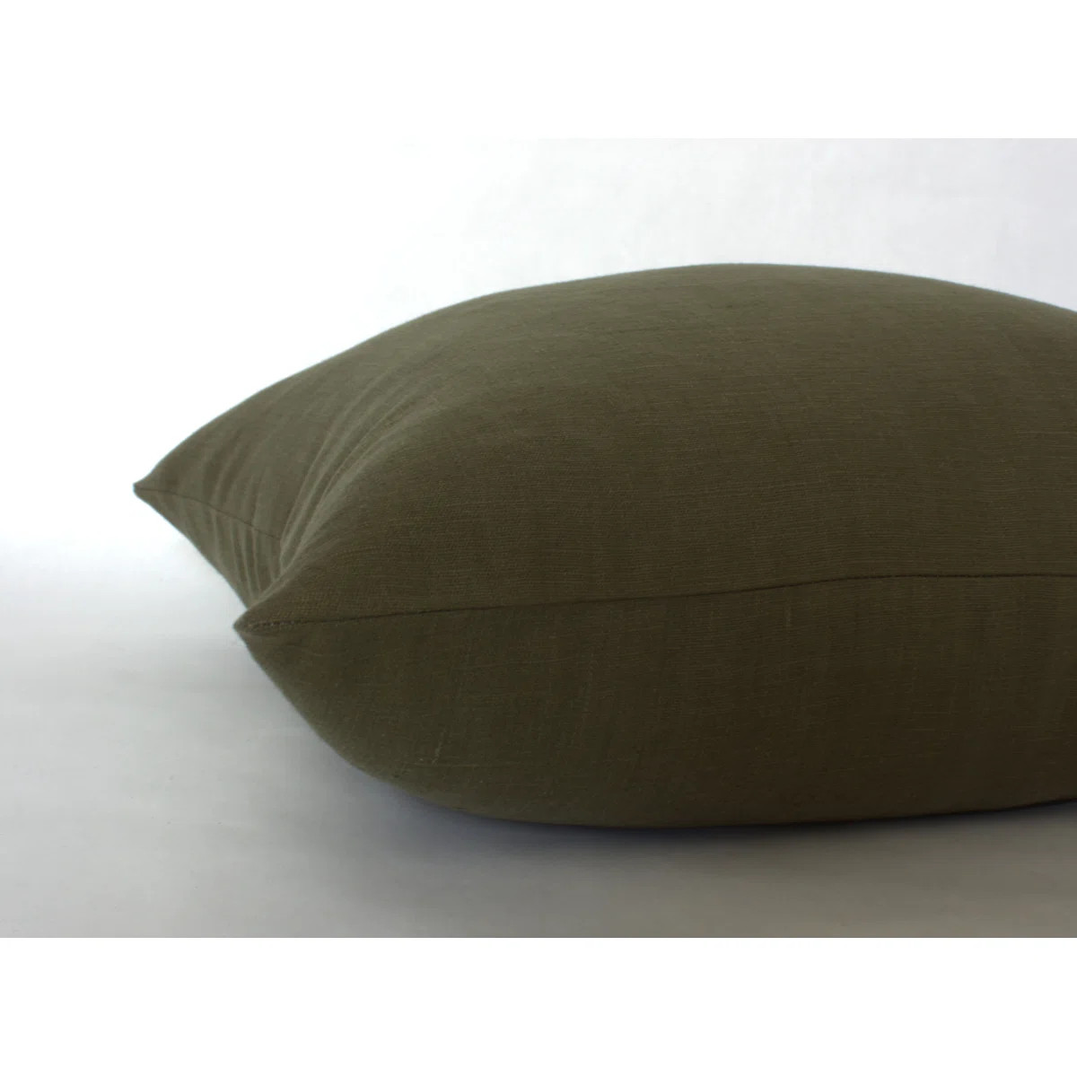 Olive Green Linen Pillow Cover, Dark Olive Throw Pillow | Wayfair North America