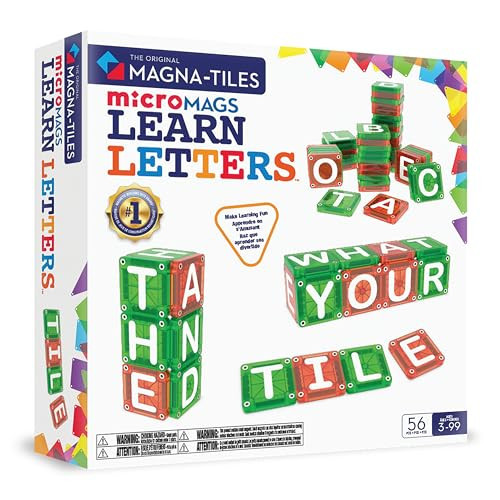 Magna-Tiles microMAGS Learn Letters 56-Piece Magnetic Construction Set, The Original Magnetic Building Brand | Amazon (US)