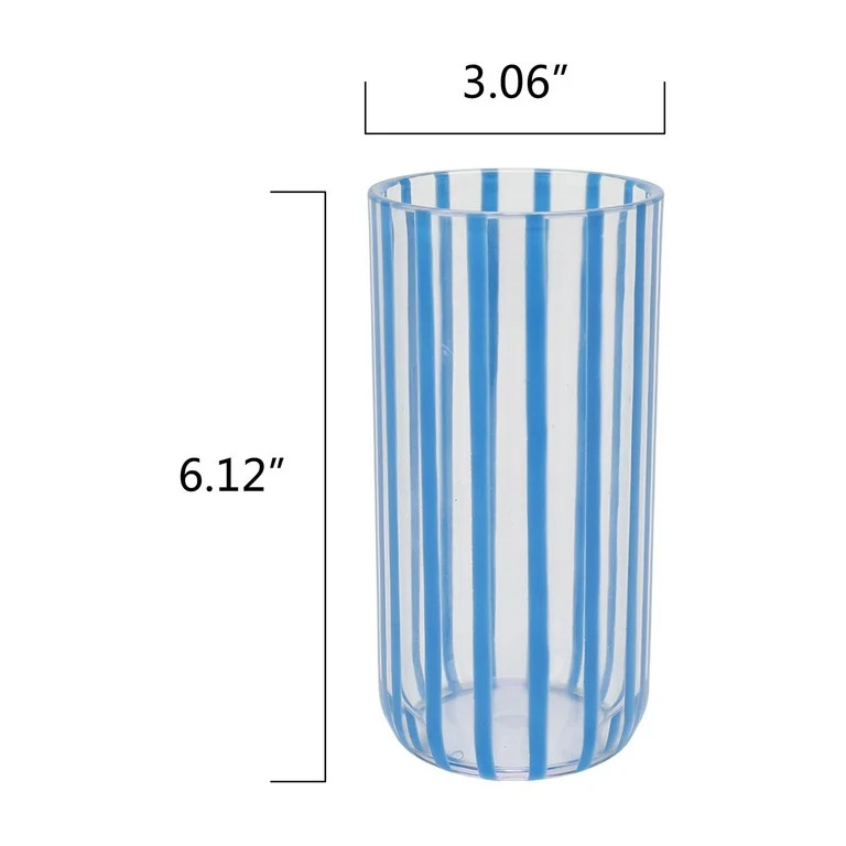 Mainstays by Becky G. & Alejandra 18-Ounce Tall Acrylic Stripe Line Tumbler, Blue | Walmart (US)