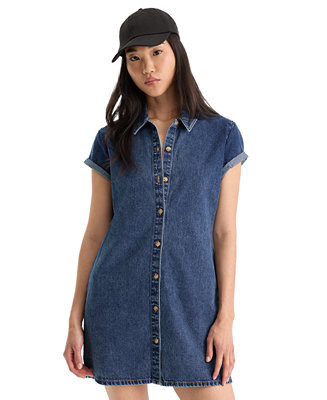 Women's Collared Denim Fit-and-Flare Polo Dress | Macy's