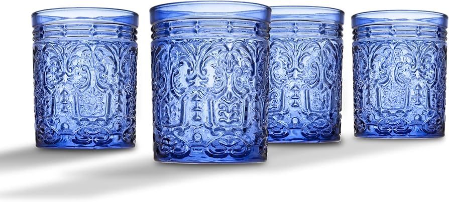 Godinger Jax Double Old Fashioned Beverage Glass Cup Blue – Set of 4 | Amazon (US)