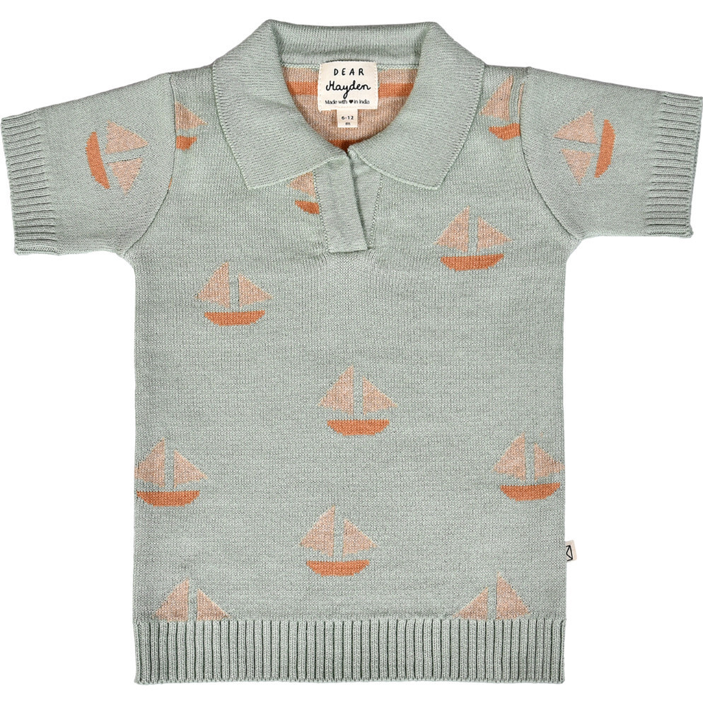 Cameron Knit Polo Seafoam | Maisonette