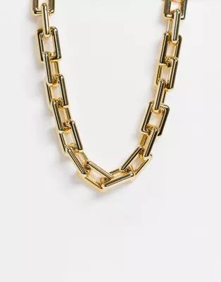 Ego chunky square chain necklace in gold | ASOS (Global)