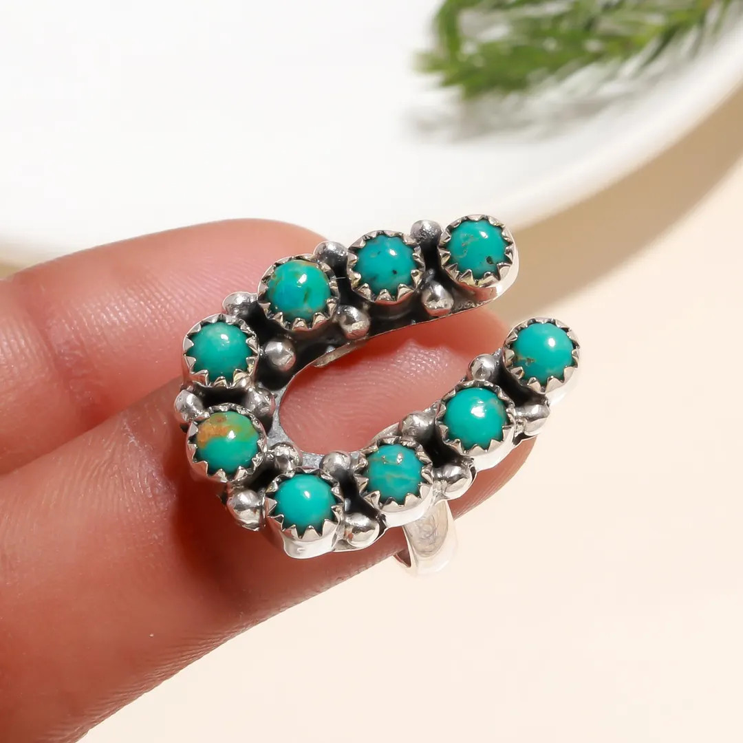 Turquoise Horseshoe Ring • Sterling Silver Boho Western Jewelry - Etsy | Etsy (US)
