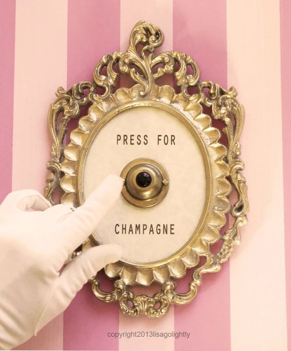 Press For Champagne Framed Vintage Button ( ringing  version ) | Etsy (US)