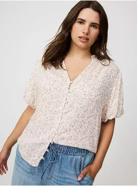 Dobby Button-Up Blouse | Torrid (US & Canada)