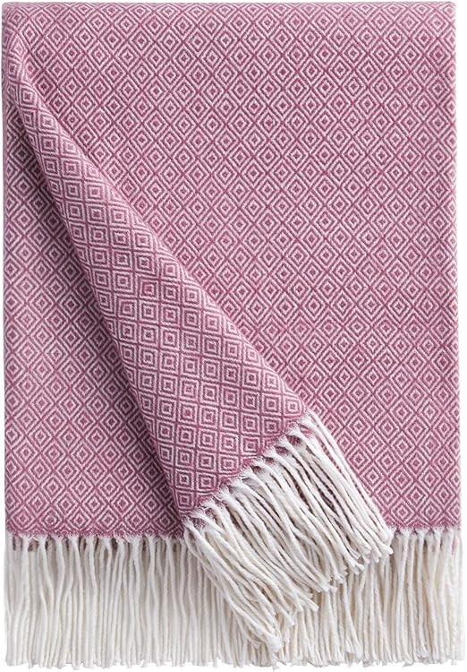 BOURINA Decorative Herringbone Faux Cashmere Fringe Throw Blanket Lightweight Soft Cozy for Bed o... | Amazon (US)