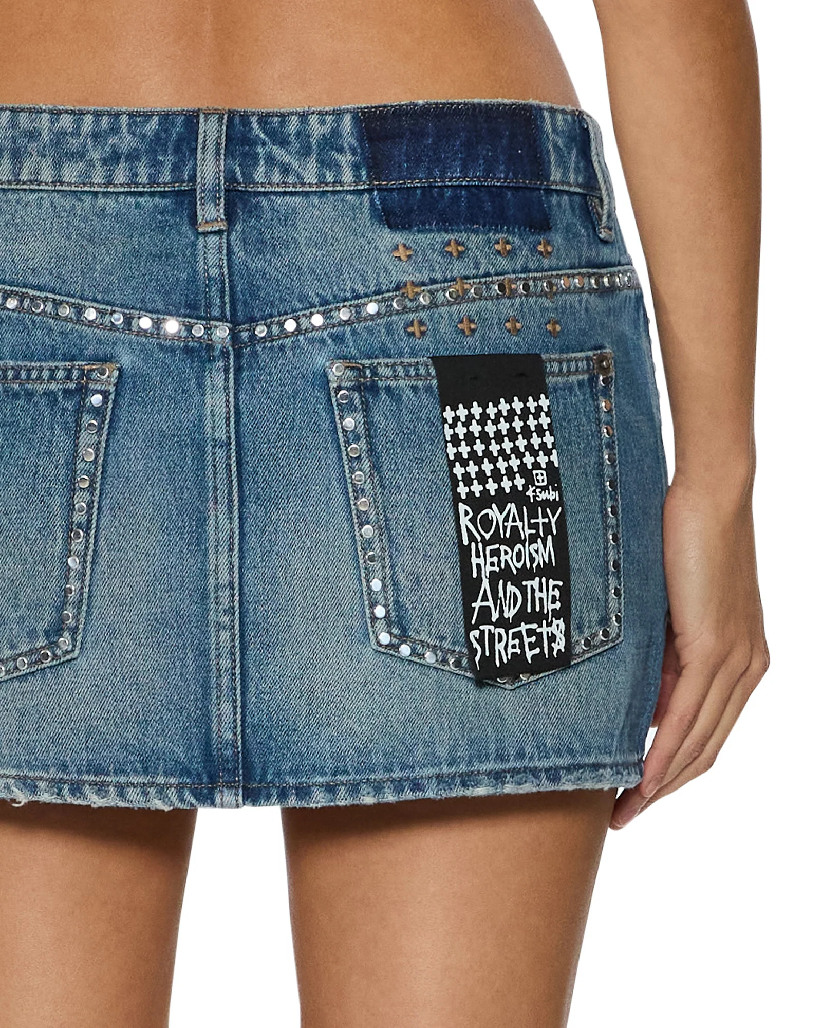 micro mini skirt texas blue studded | Ksubi (US)