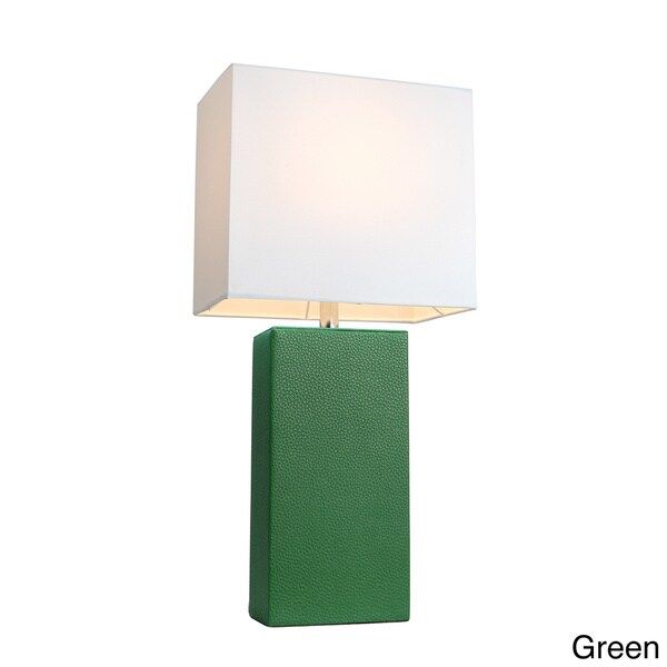 Porch & Den Mt. Carmel Leather 1-light Table Lamp - Green | Bed Bath & Beyond