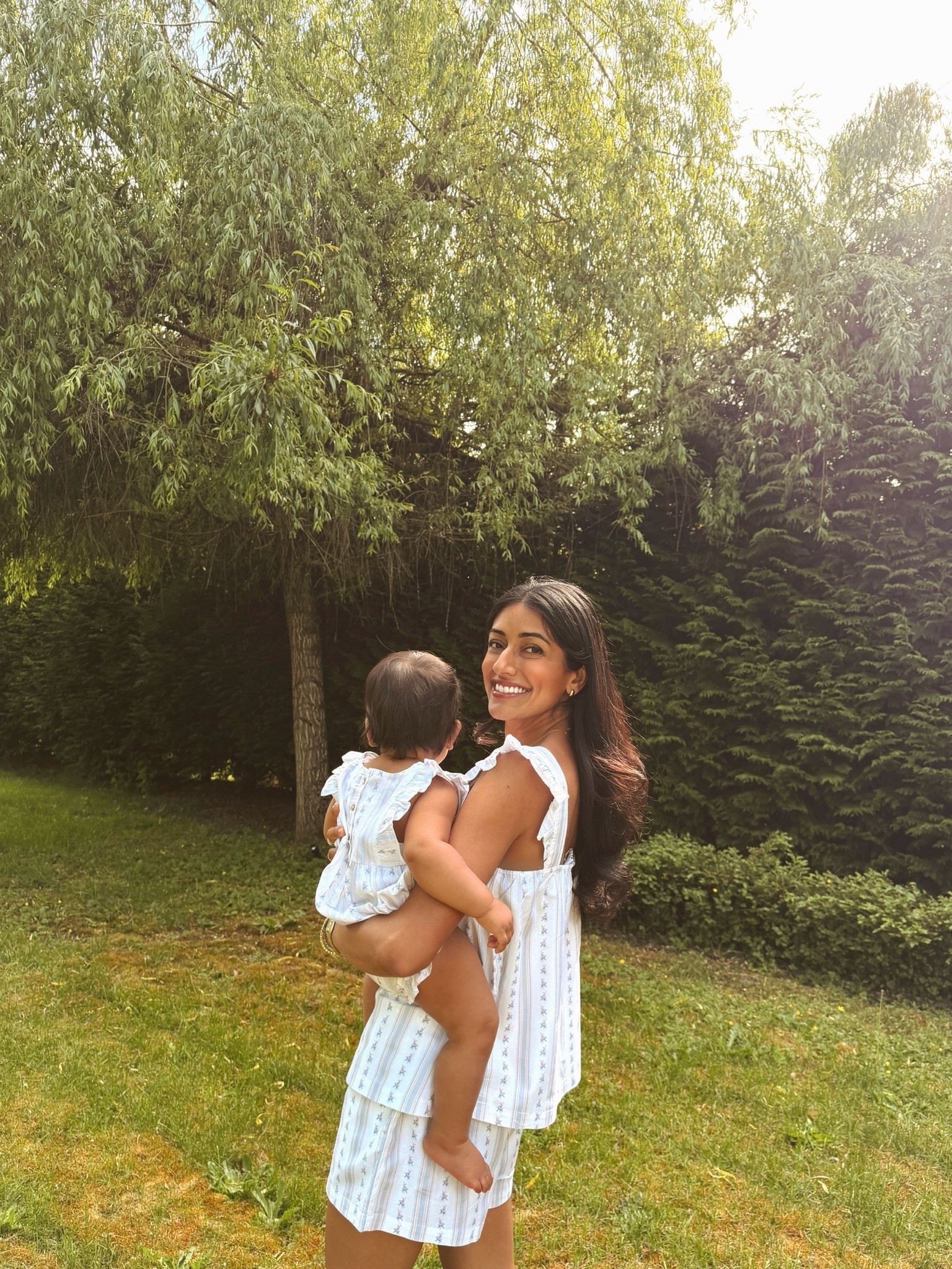 Matching PJ’s @Petite Plume I’m wearing a size small and Aarza is in 12-18 months 🎀🩰