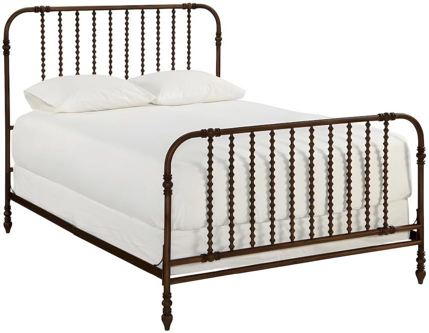 Starlight Canyon Home Metal Platform Bed with Curved Corners and Distressed Finish, Queen Bed Frame with Slatted Base for Guest Bedroom | Amazon (US)