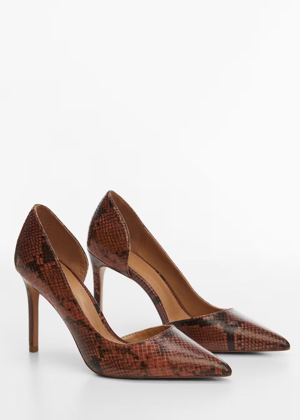 Animal print effect heel shoe -  Women | Mango USA | MANGO (US)