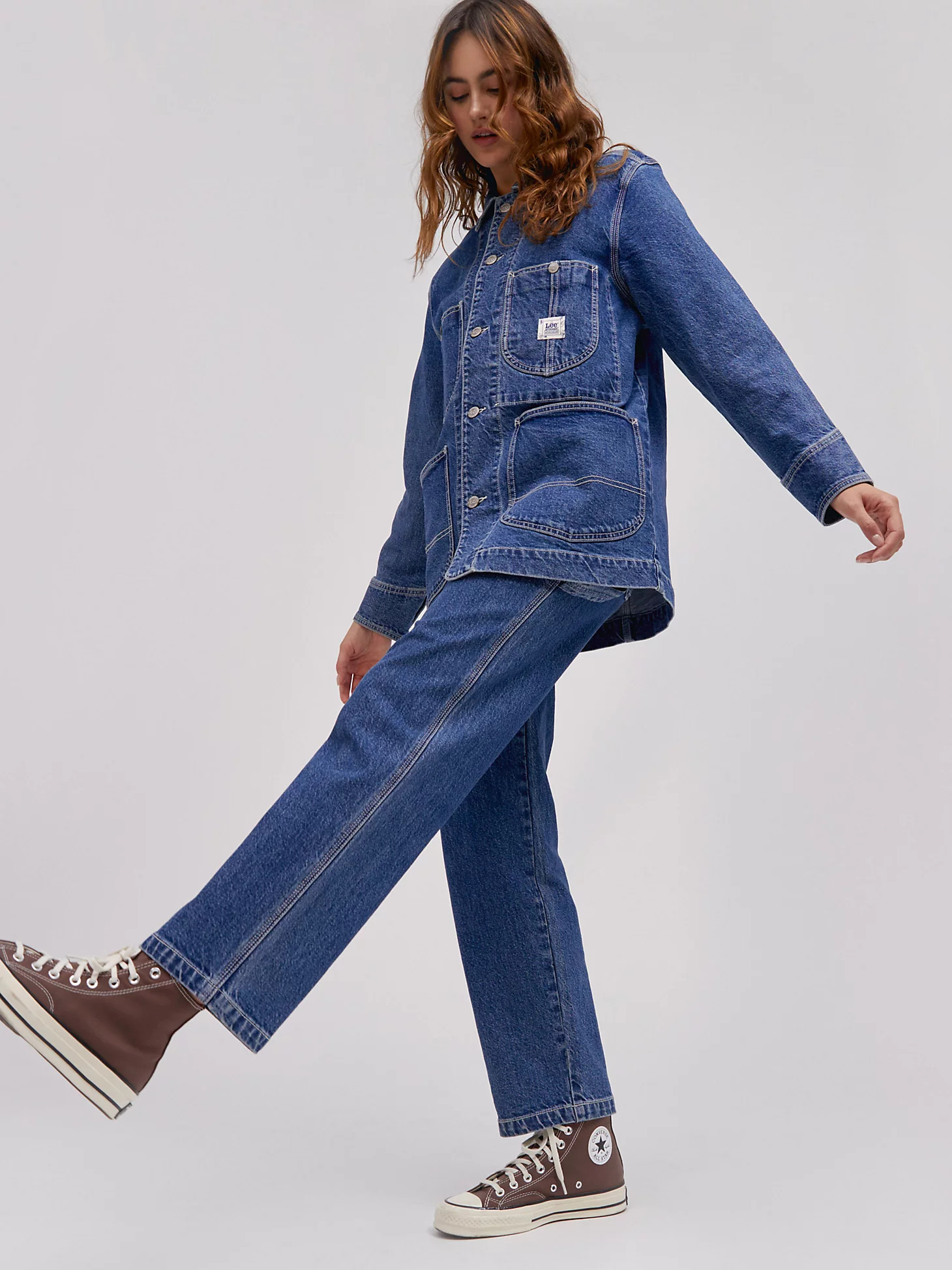 Lee x Daydreamer Workwear Oversized Chore Jacket:Rogue Waves:S | Lee Jeans