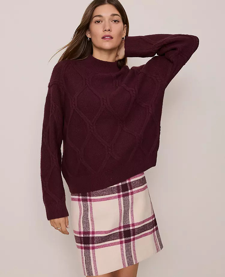 Petite Weekend Collection Cable Sweater | Ann Taylor