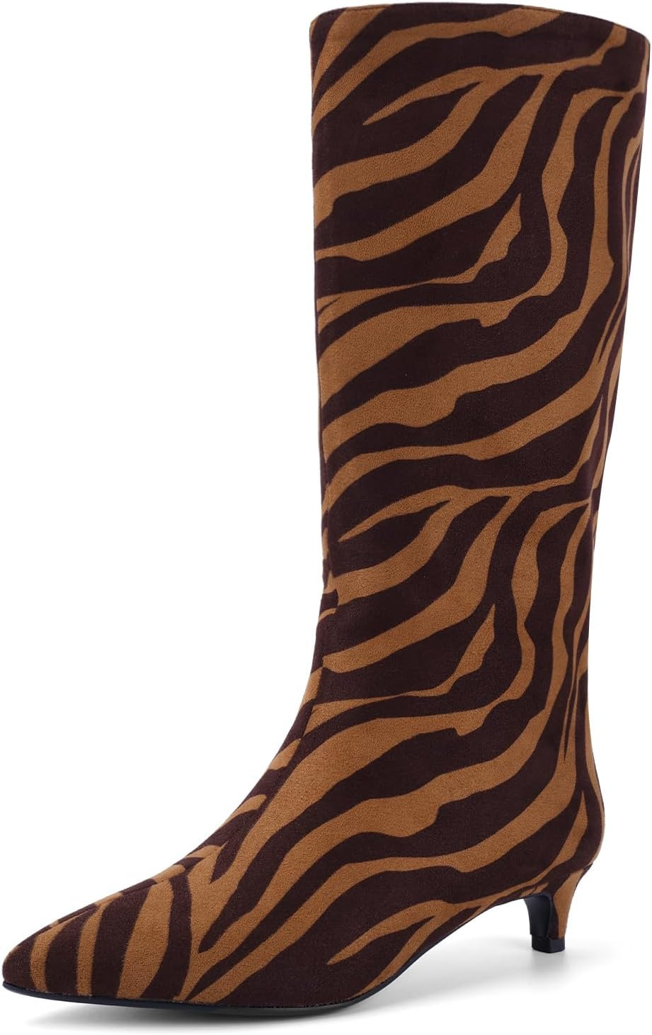 Knee High Boots for Women Kitten Heel Boots Pointed Toe Long Boots | Amazon (US)