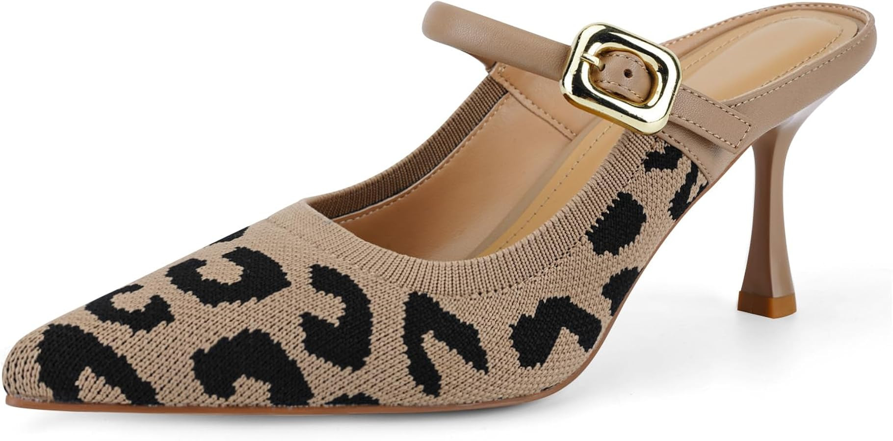 Women's Closed Toe Knitted Slingback Pumps - 3.03" Kitten Heels, Comfortable Pointed Toe Heeled S... | Amazon (US)