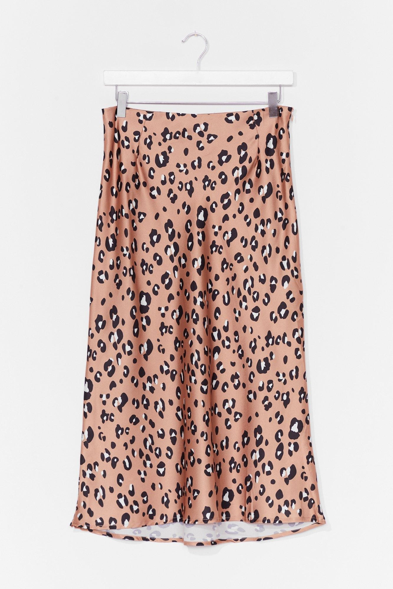 Satin Leopard Midi Skirt | Nasty Gal (US)