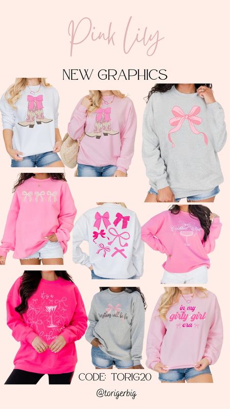 Loving our new girl sweatshirts. #pinklily #itsagirlthing #sweatshirt #bow 

Use my code TORIG20 for discount 

#LTKstyletip #LTKsalealert #LTKfindsunder50