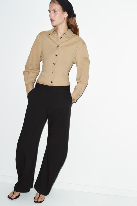 MID-RISE BARREL PANTS | Zara US