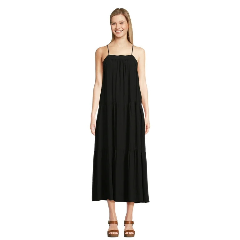 Time and Tru Women's Sleeveless Tiered Dress, Sizes XS-XXXL - Walmart.com | Walmart (US)