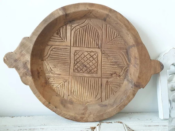 Authentic Indian Hand Carved Wooden Parat Tray Centerpiece | Etsy UK | Etsy (UK)