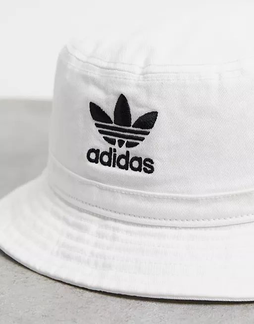 Adidas Originals unisex bucket hat in white | ASOS (Global)