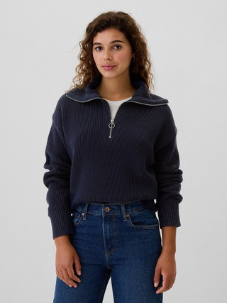 Relaxed Quarter-Zip Sweater | Gap Factory