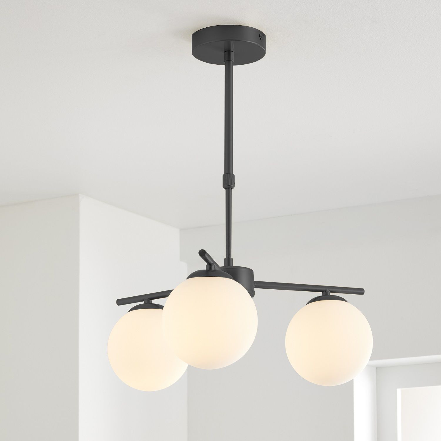 Better Homes & Gardens Three Globe Ceiling Light Black, 3 T6 Light Bulbs Included | Walmart (US)
