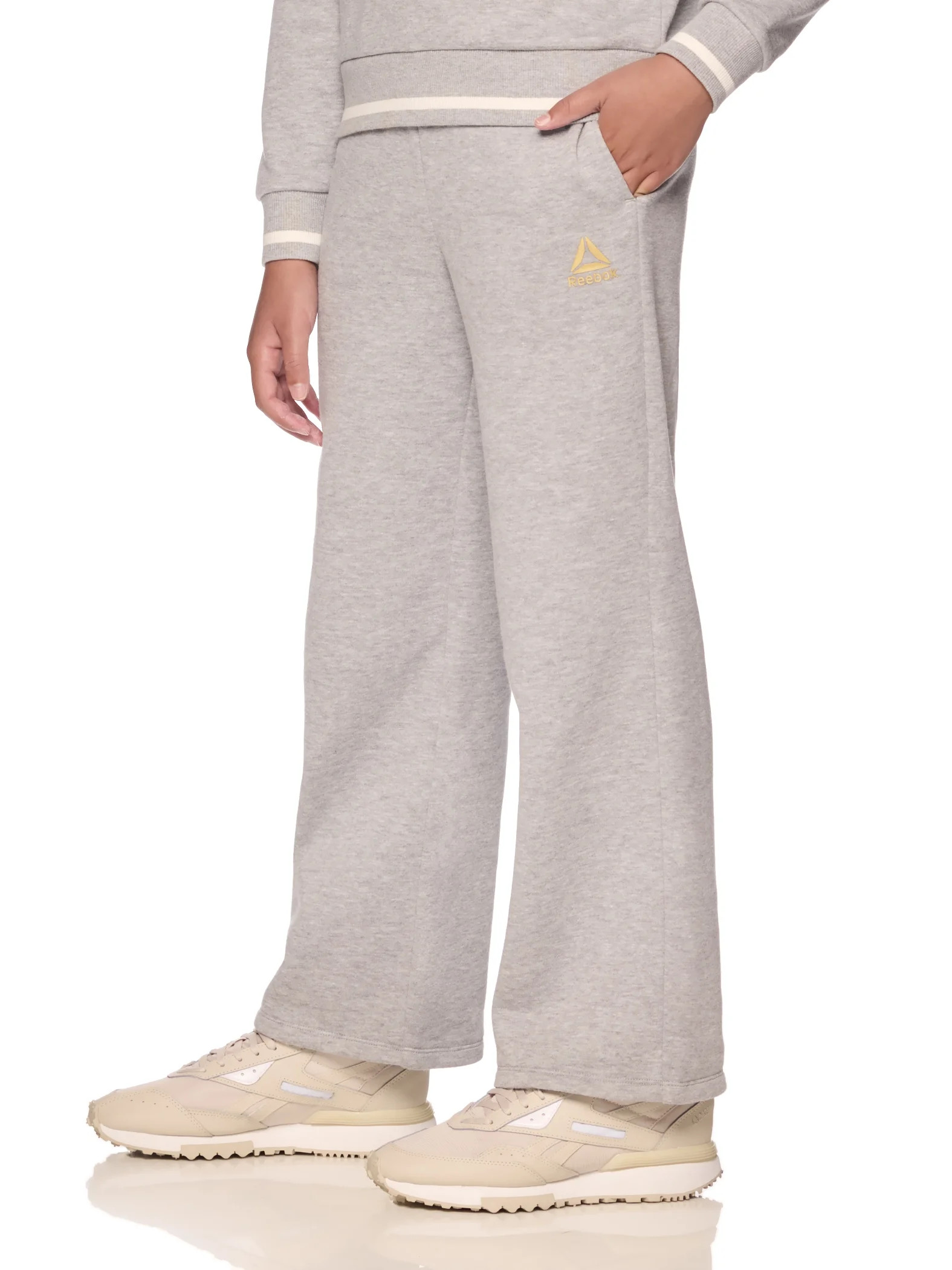 Reebok Girl’s Athletic Varsity Wide Leg Sweatpants, Sizes 4 – 18 | Walmart (US)