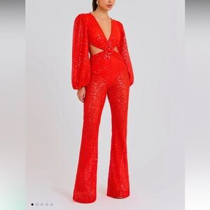 Nadine Merabi Madison Orange Jumpsuit XS NWT | Poshmark