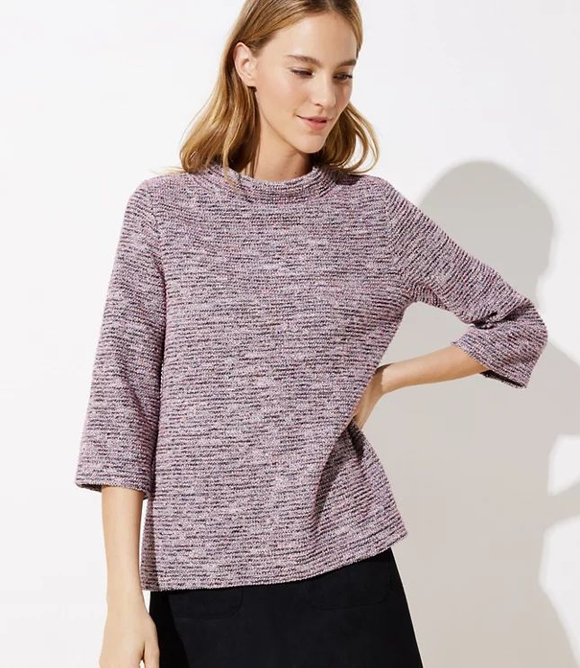 Textured Mock Neck Top | LOFT | LOFT