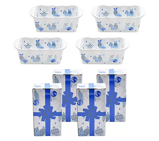 Temp-tations Seasonal S/4 Ruffled 12-oz Loaf Pans with Gift Boxes - QVC.com | QVC