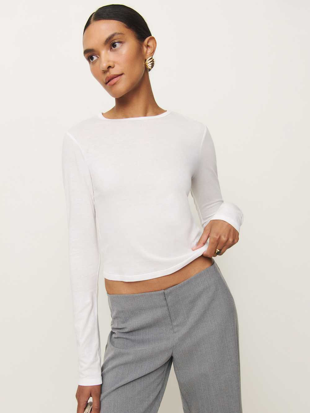 Ezra Slim Fit Long Sleeve | Reformation (Global)