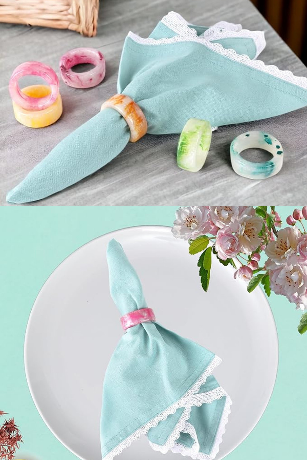 The easiest way to dress up your table setting. This 12-piece colorful epoxy resin napkin ring set adds an instant modern, playful touch to any linens. Perfect for your next girls' night or family gathering! 
#LTKhome #TableSetting #HostessFinds #HomeEntertaining #DiningDecor #ResinArt #BrightSpaces #LTKunder100 

 #LTKstorytime #LTKHome
