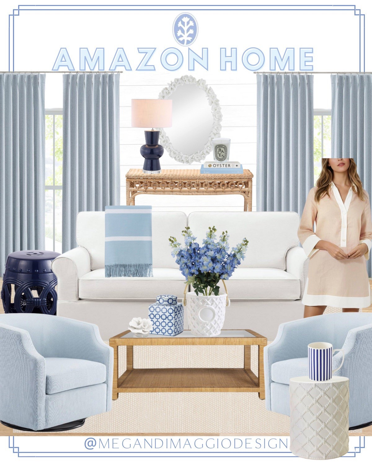Blue & white coastal home inspiration all from AMAZON!! 😍🙌🏻🌊🐚

#LTKSaleAlert #LTKHome
