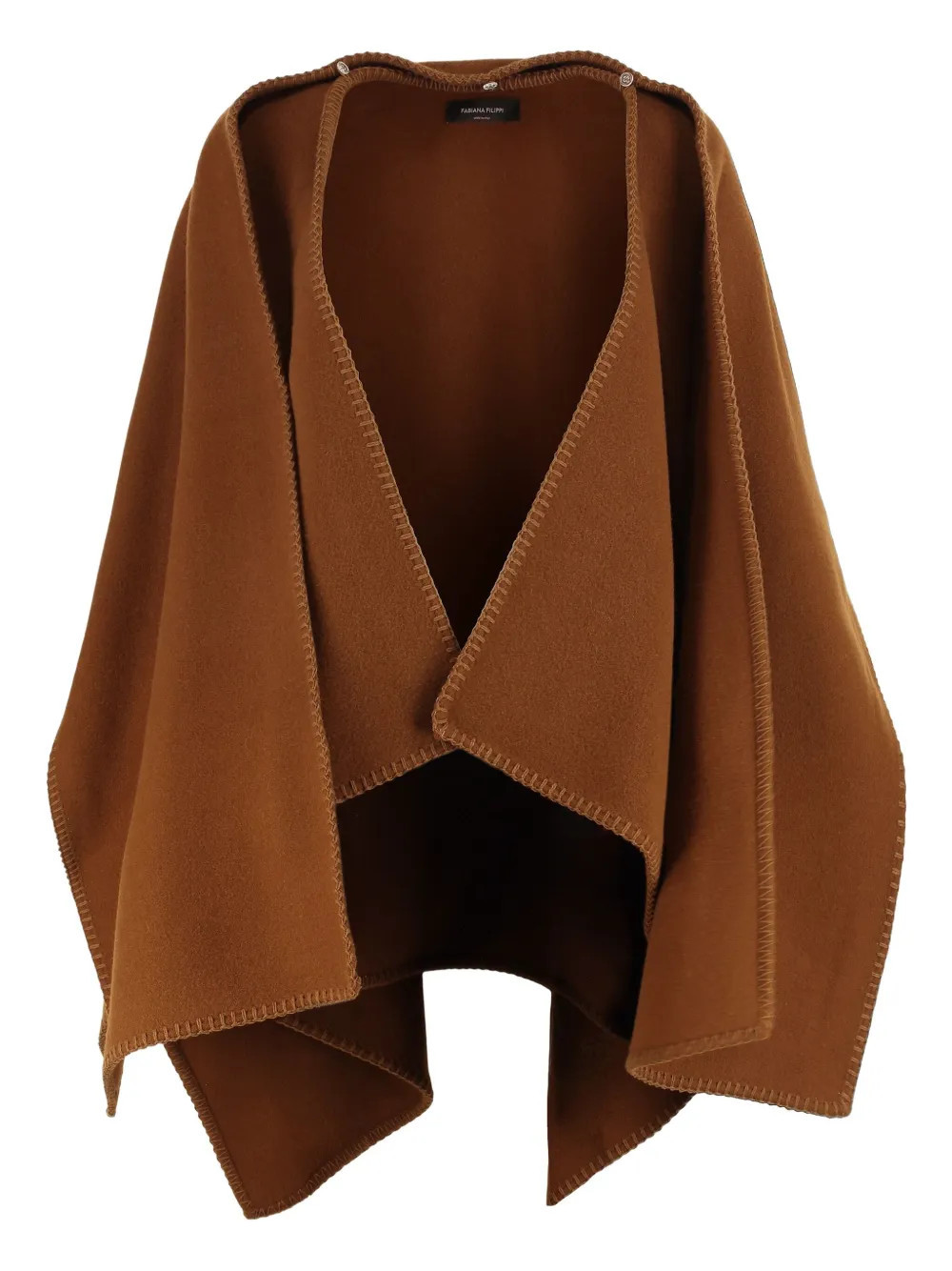 Fabiana Filippi wool cape - Brown | Farfetch Global