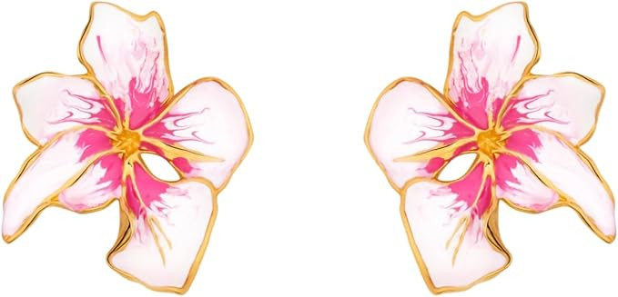 Amazon.com: Oscar de la Renta, Small Enamel Cyclamen Earrings, Medium, Pink : Amazon Luxury | Amazon (US)