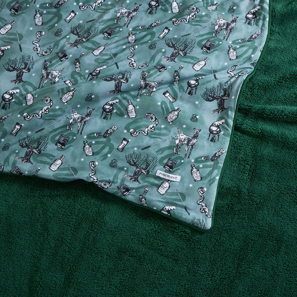 Harry Potter Gray Double-sided Plush Swaddle | Slytherin House | Posh Peanut