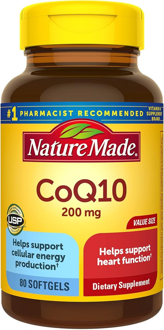 Nature Made CoQ10 200mg, Dietary Supplement for Heart Health Support, 80 Softgels, 80 Day Supply | Amazon (US)