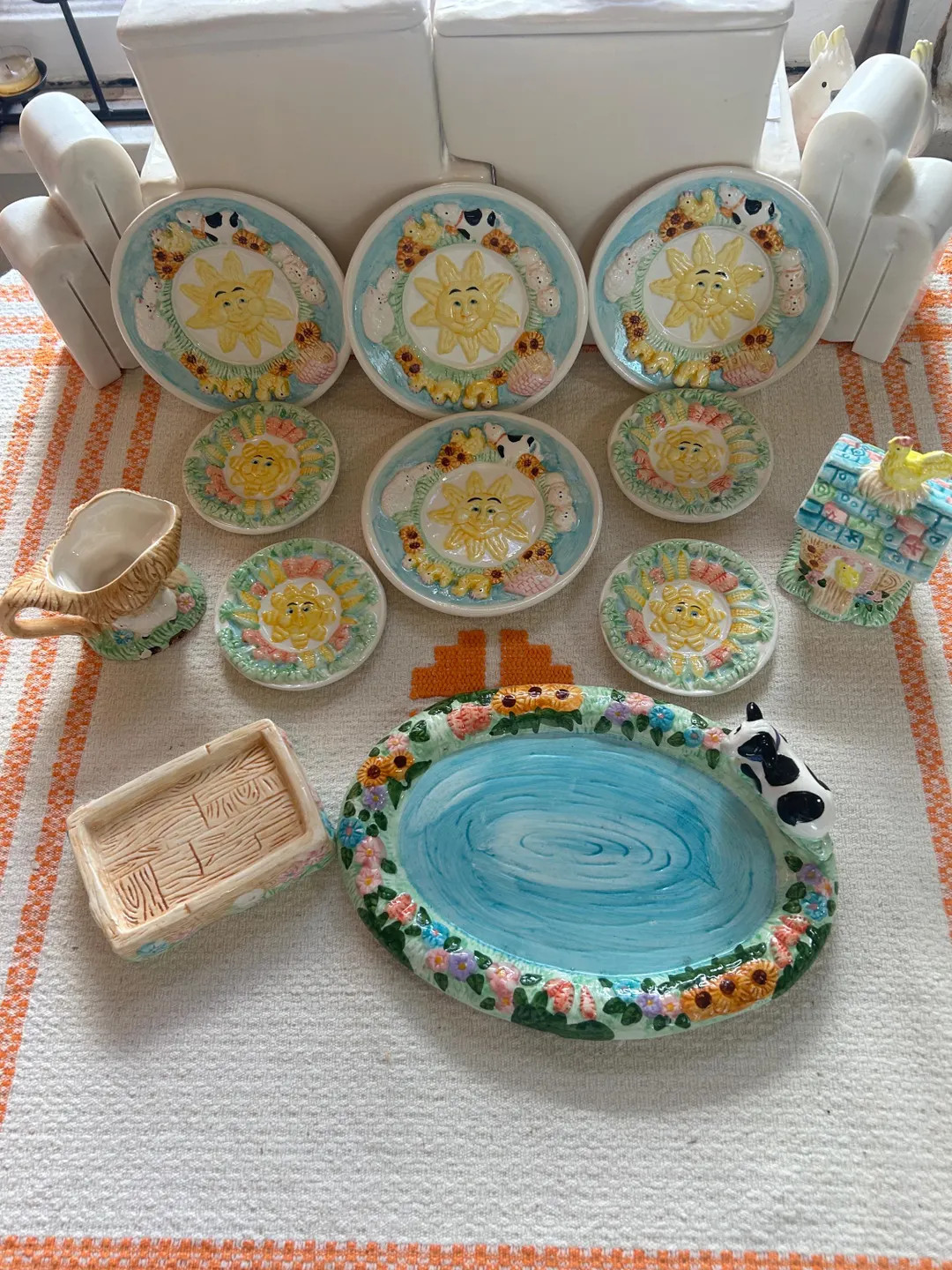 1994 Mercuries Country Farm Mini Tea Set | 12 Piece Ceramic Children's Tea Set With Tray | Vintag... | Etsy (Global)