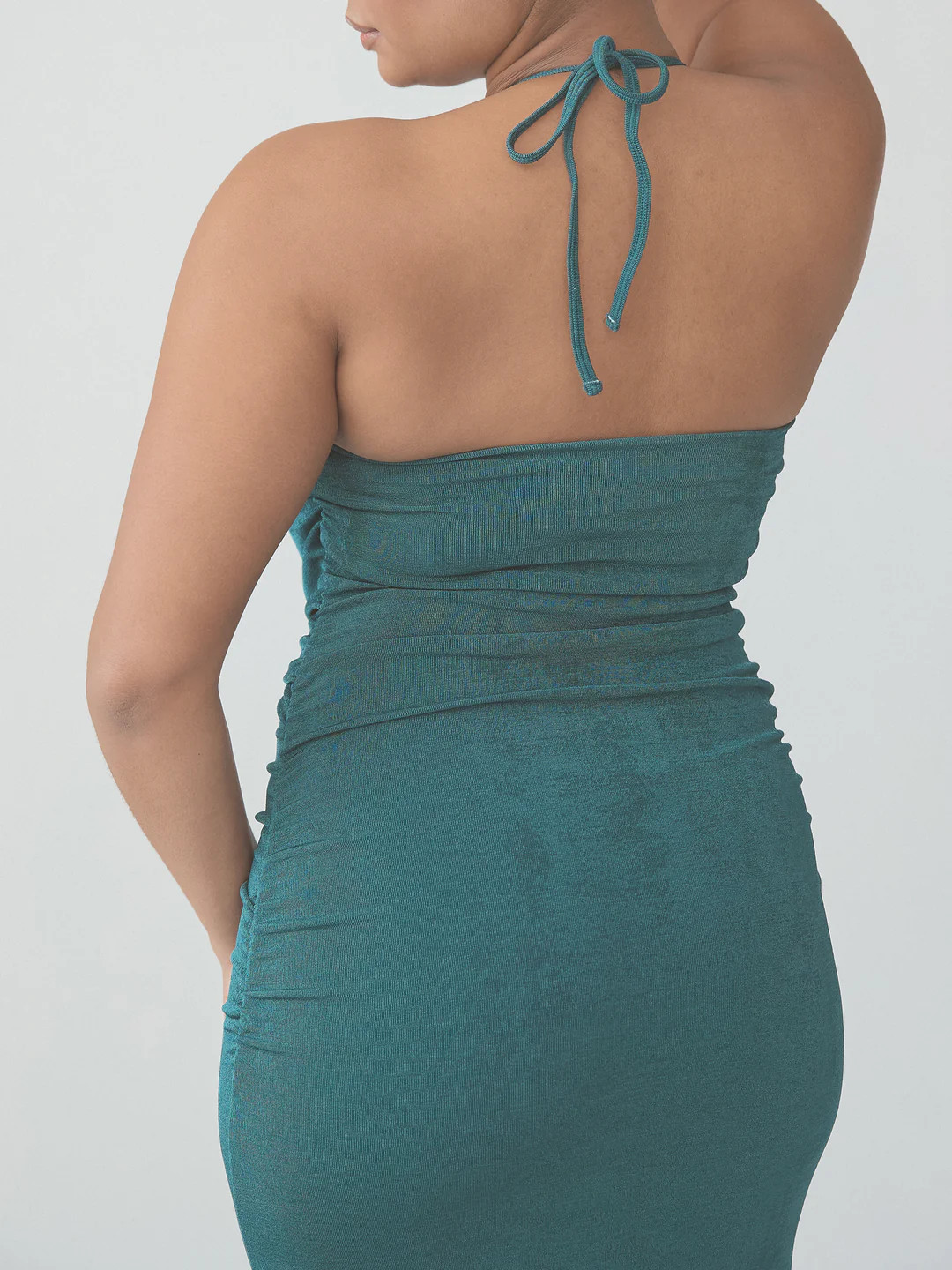 Cowl Neck Halter Midi Dress | Klassy