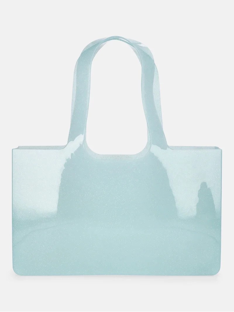 No Boundaries Women's Jelly Tote Bag, Jade Glitter | Walmart (US)