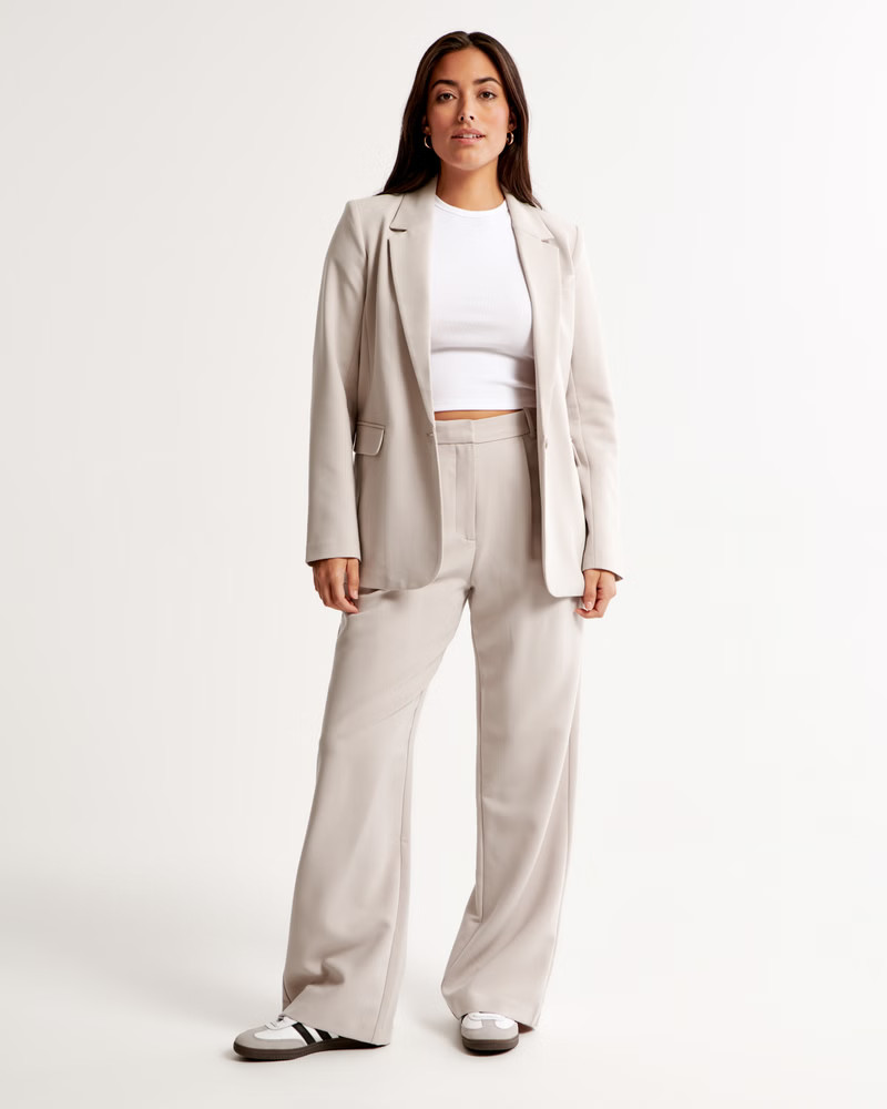 Curve Love A&F Sloane Tailored Wide Leg Pant | Abercrombie & Fitch (US)