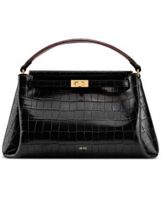 Jw Pei Carmen Embossed Pattern Small Top Handle Satchel Handbag - Burgundy Croc | Macy's