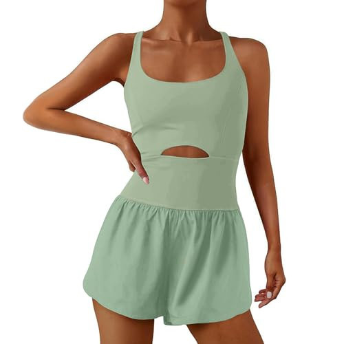 UNIANKIYA Womens Running Onesie Jumpsuits Workout Rompers One Piece Exercise Athletic Outfits Gym Yoga Clothes With Pockets | Amazon (US)