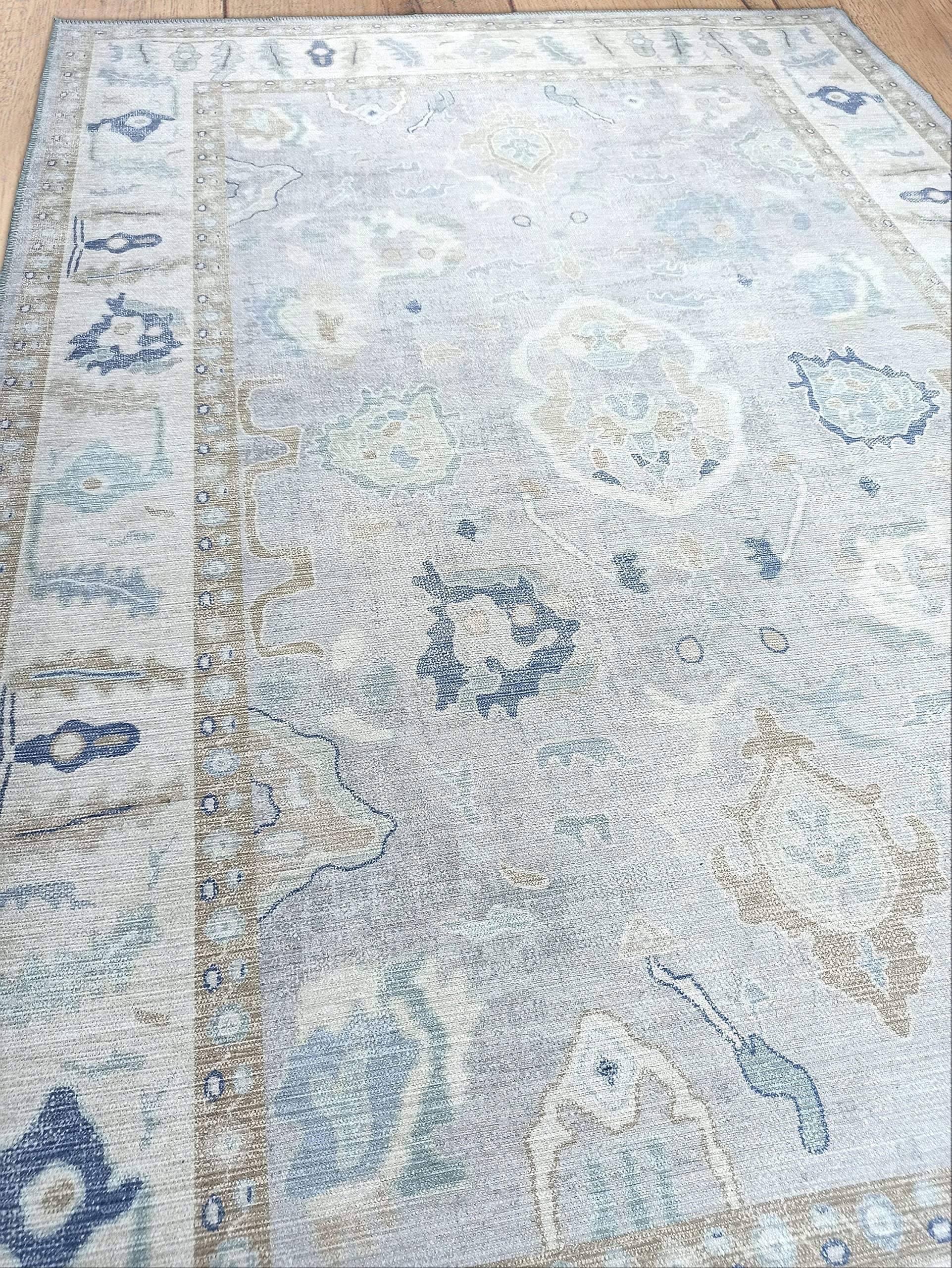 Gray Modern Oushak Rug, Shades of Soft Grey Vintage Pastel Turkish Area Rugs, Oriental Antique Inspi | Amazon (US)