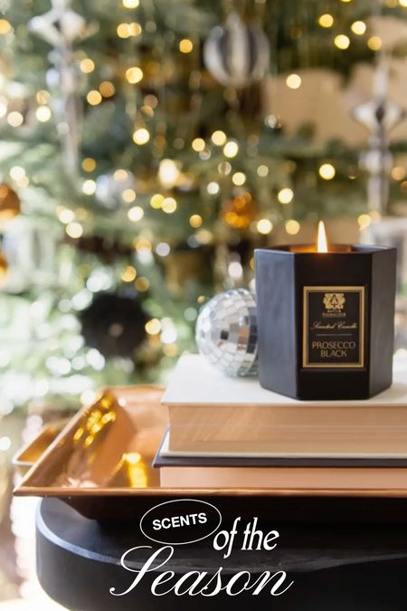 AD AD Much like @anticafarmacista Prosecco Black, I wanted to create a holiday environment that felt lively and light with a dose of sparkle. Typical holiday scents can feel heavy or overwhelmingly spicy so finding something light and crisp was the perfect addition to this room. The hexagonal soy wax candle is modern and just slightly extra 😉. | #MyAntica

#holidayscents 

#LTKHoliday #LTKhome #LTKSeasonal