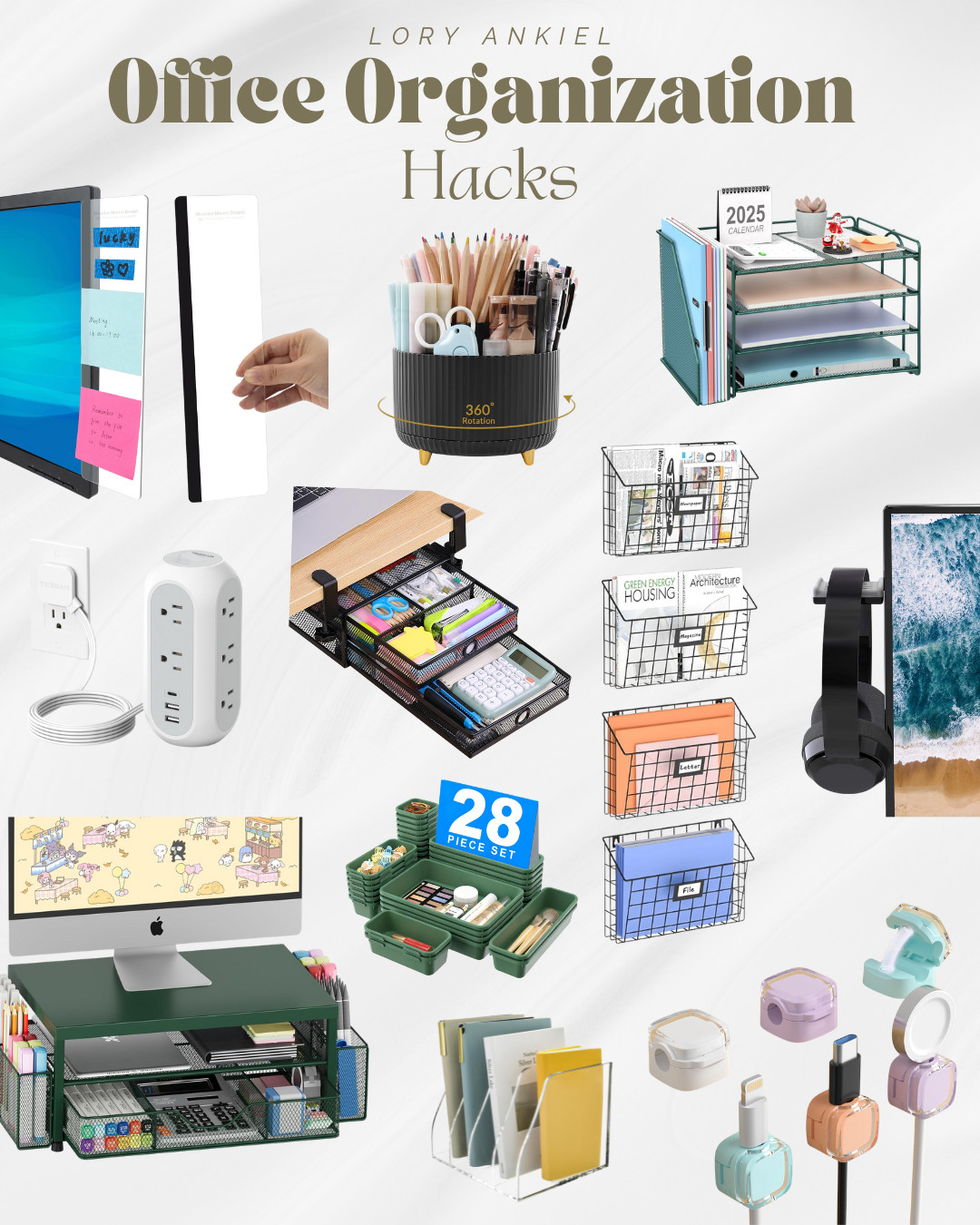 Office Organization Hacks! - The new year is the perfect time to tidy up that work space so that it works better for you! 

#organization #homeoffice #storage 

 #LTKmomlife #LTKOver40 #LTKHome
