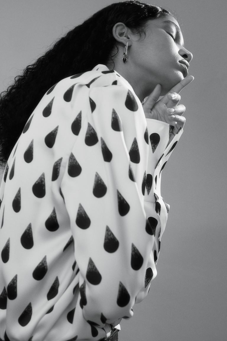 Graphic-print Satin Shirt | H&M (US + CA)